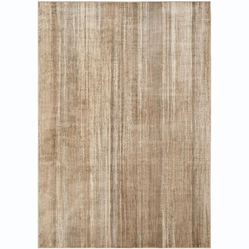Caramel Hand-Knotted Wool and Viscose Rectangular Area Rug
