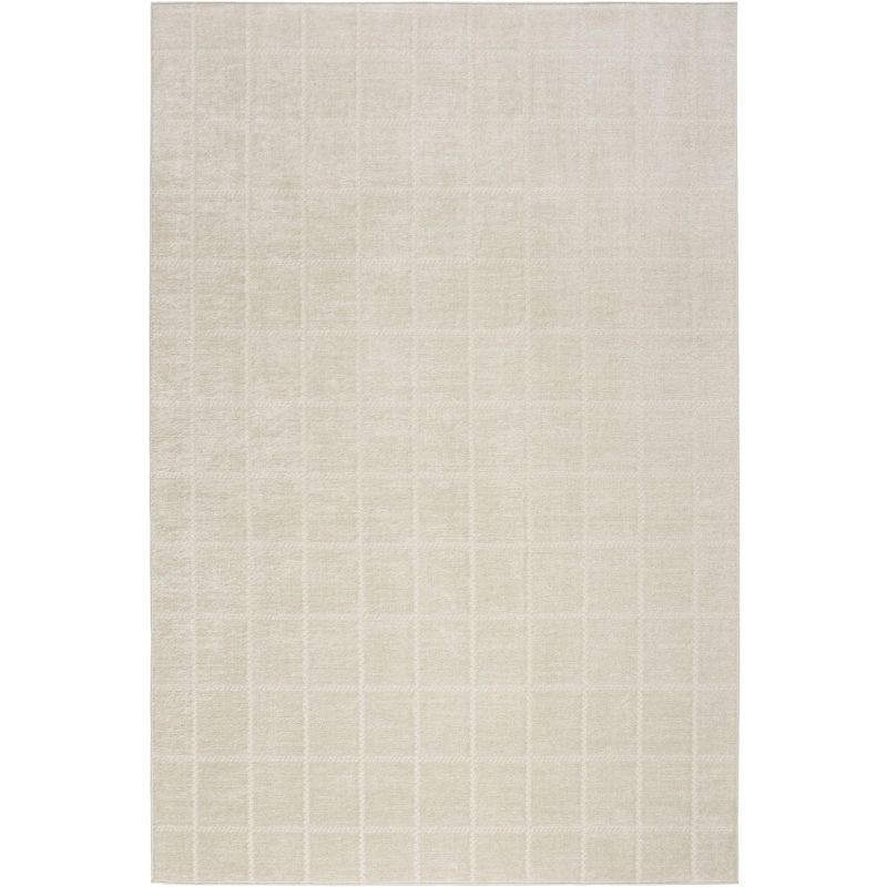 Ivory Cream Geometric 5'3" x 7'3" Area Rug