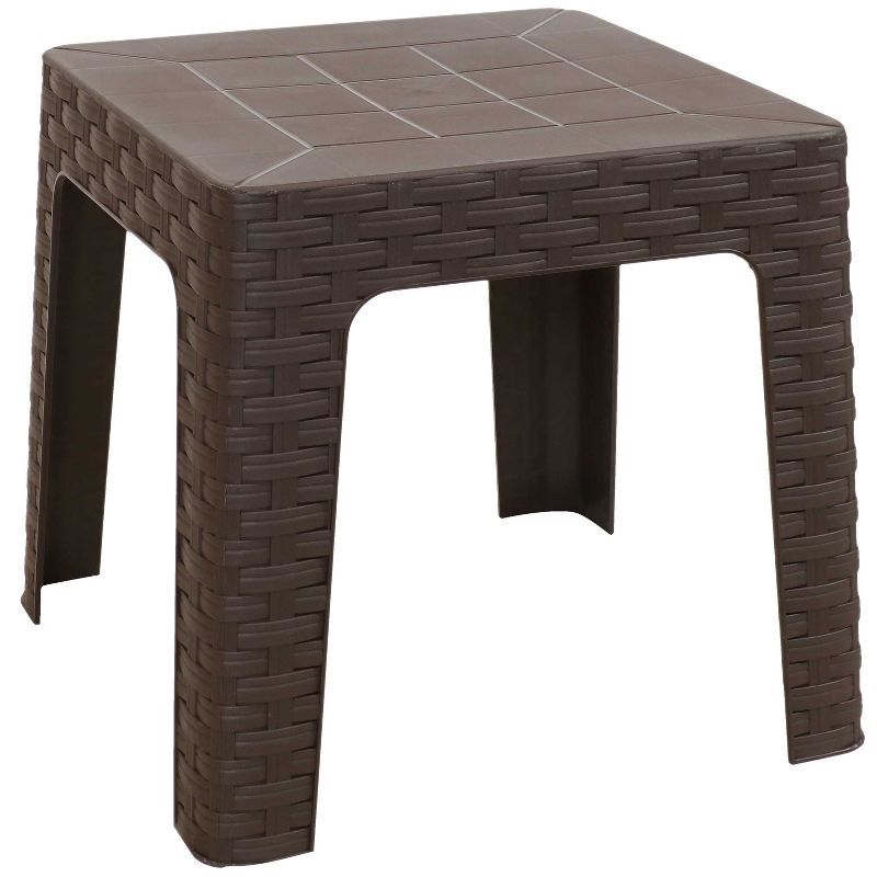 Sunnydaze 18" Brown Polypropylene Patio Side Table