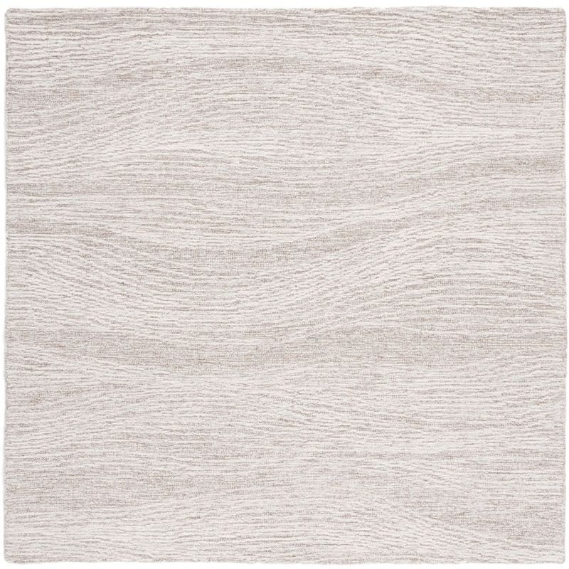 Ivory Elegance 6' Square Hand-Tufted Wool Area Rug