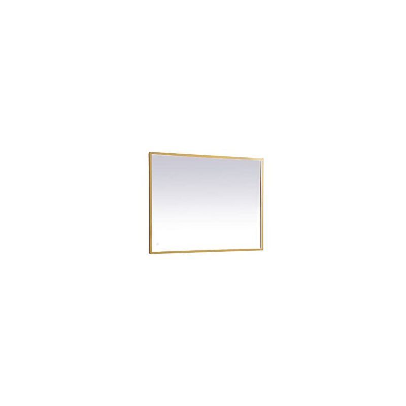 Rectangular Brass LED Mirror with Aluminum Frame