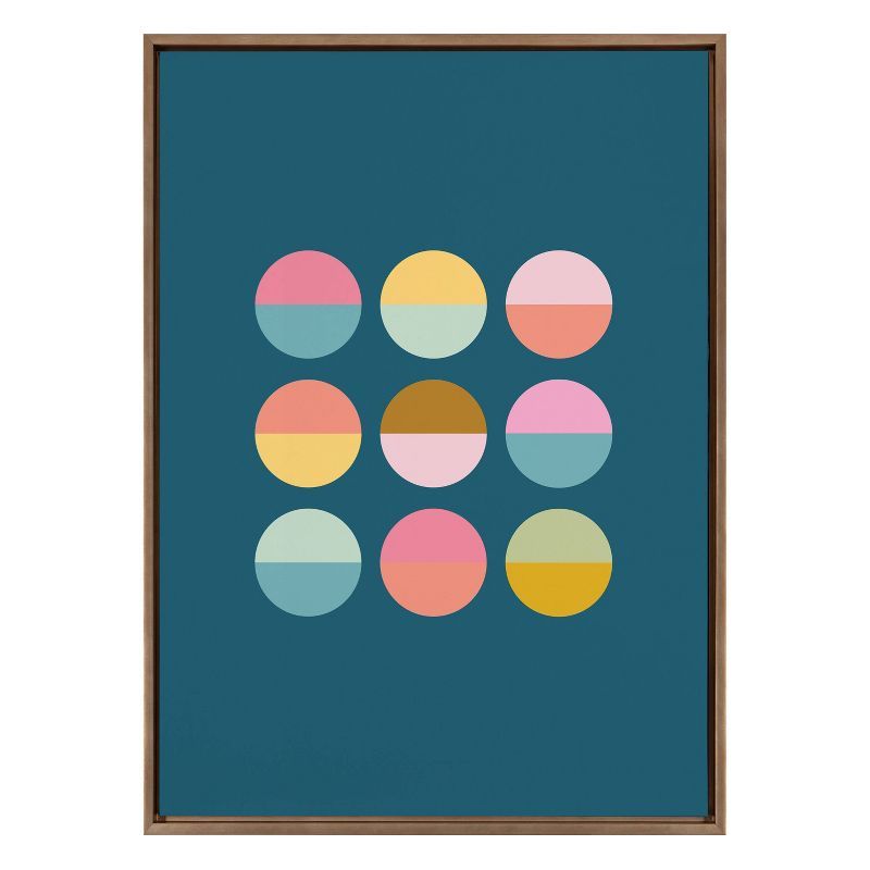 Sylvie Circles in Blue Abstract Canvas Wall Art