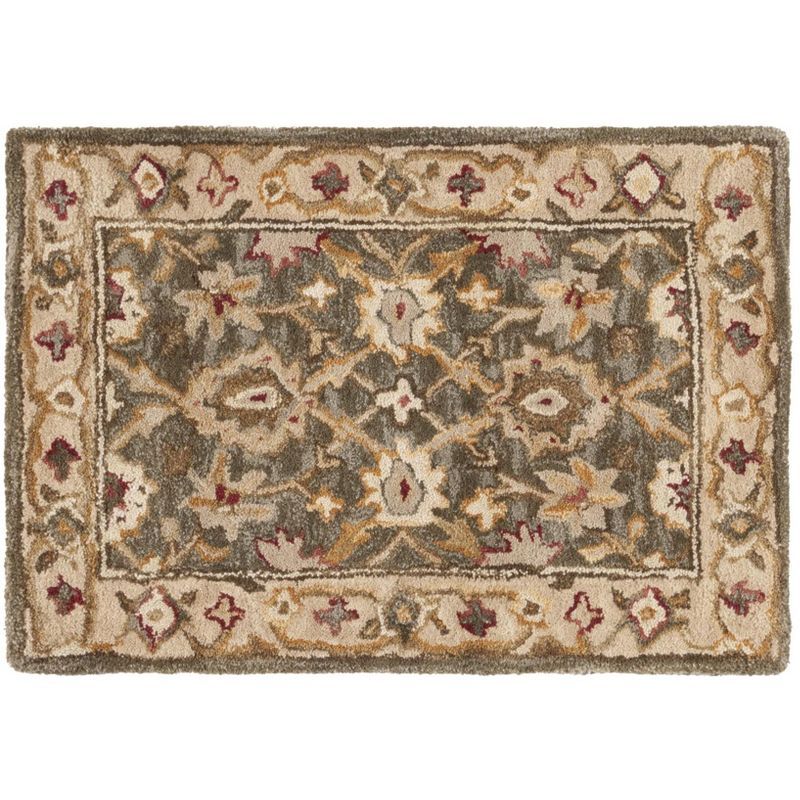 Anatolia 2' x 3' Brown and Ivory Hand Tufted Wool Area Rug