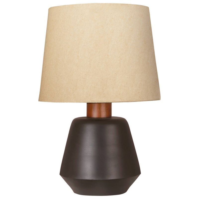 Contemporary Black and Brown Metal Table Lamp Set