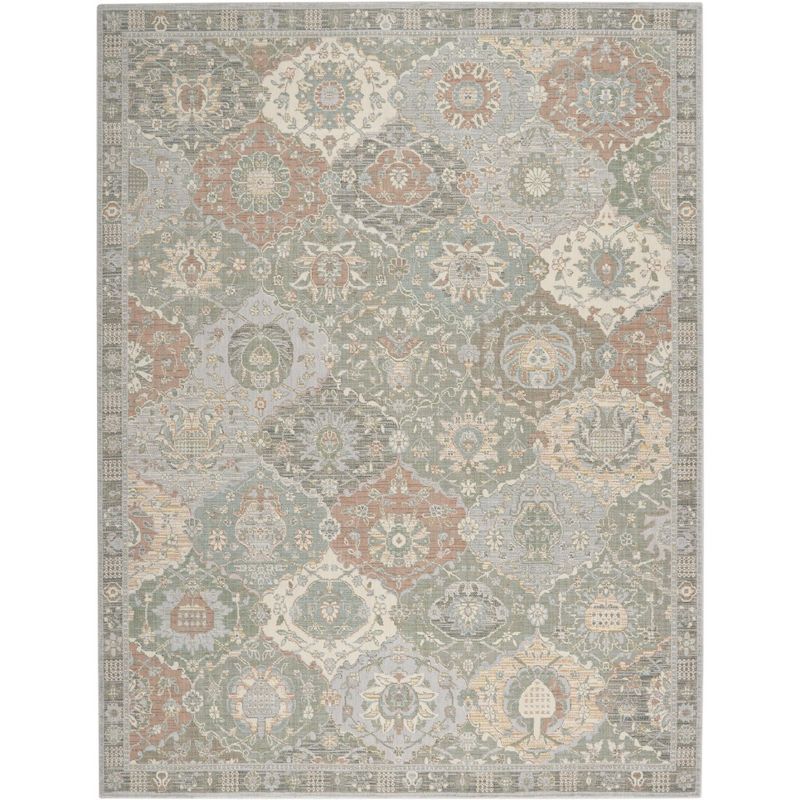 Transitional Moroccan Lanterns Wool Area Rug 8' x 10' - Grey