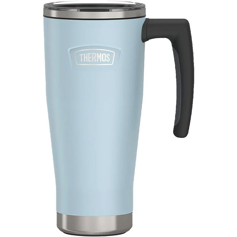 Glacier Blue Stainless Steel Travel Mug with Slide Lock Lid, 18 oz