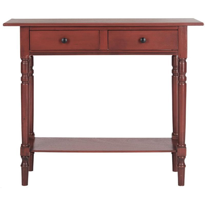 Rosemary Red Pine Wood 2-Drawer Console Table