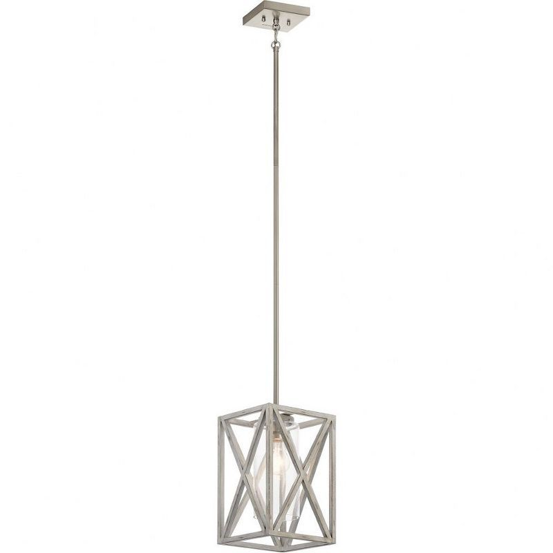 Distressed Antique White Glass Mini Pendant Light