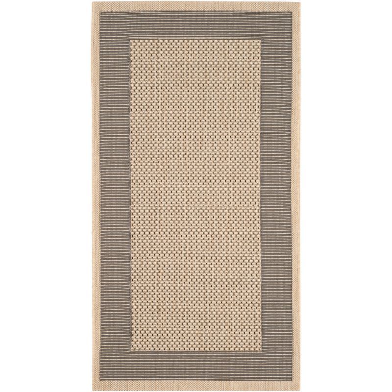 Gray Rectangular Synthetic Easy Care Indoor/Outdoor Rug