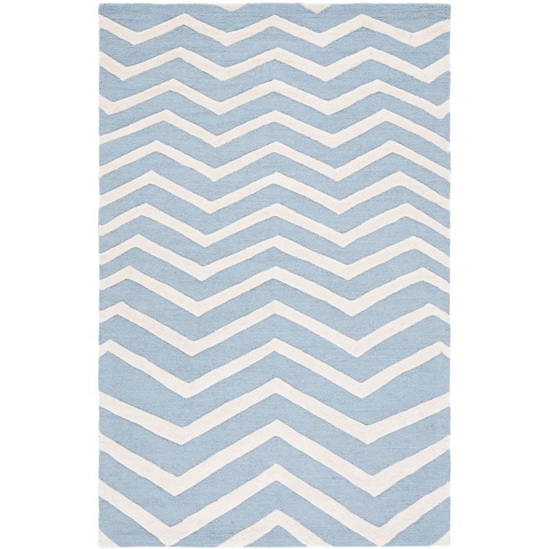 Hand-tufted Classic Blue & Ivory Wool Area Rug, 8' x 10'