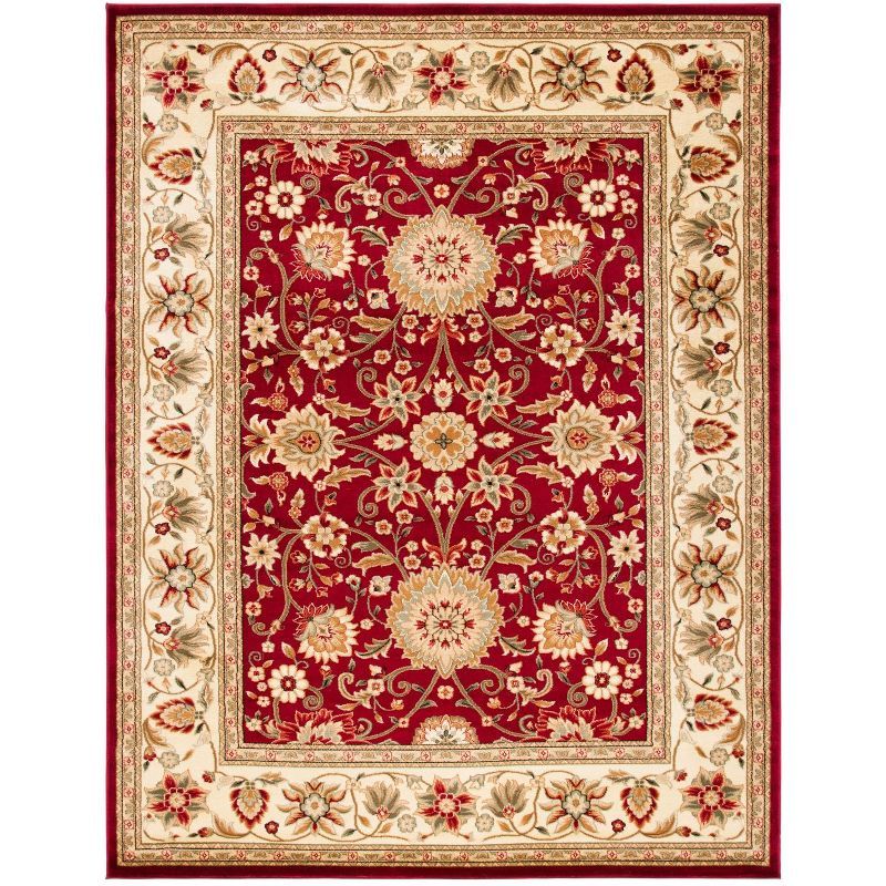 Lyndhurst 9' x 12' Red/Ivory Synthetic Tufted Area Rug