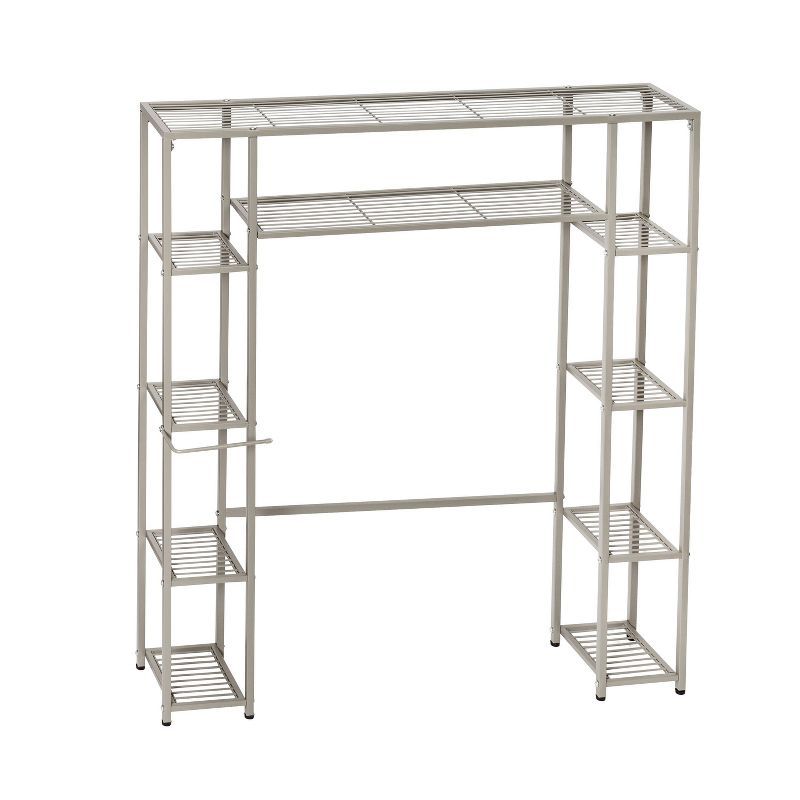 Satin Nickel 5-Tier Steel Over-the-Toilet Storage Shelf