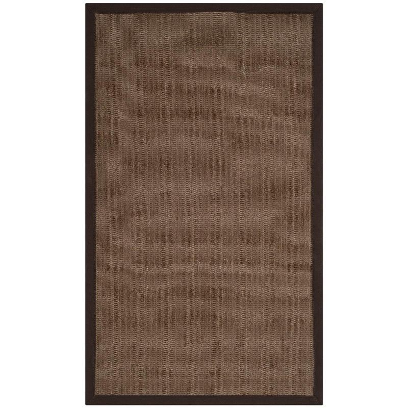 Brown Sisal and Jute 4' x 6' Rectangular Area Rug