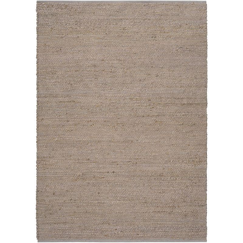 Handmade Gray Natural Jute 4' x 6' Rectangular Rug