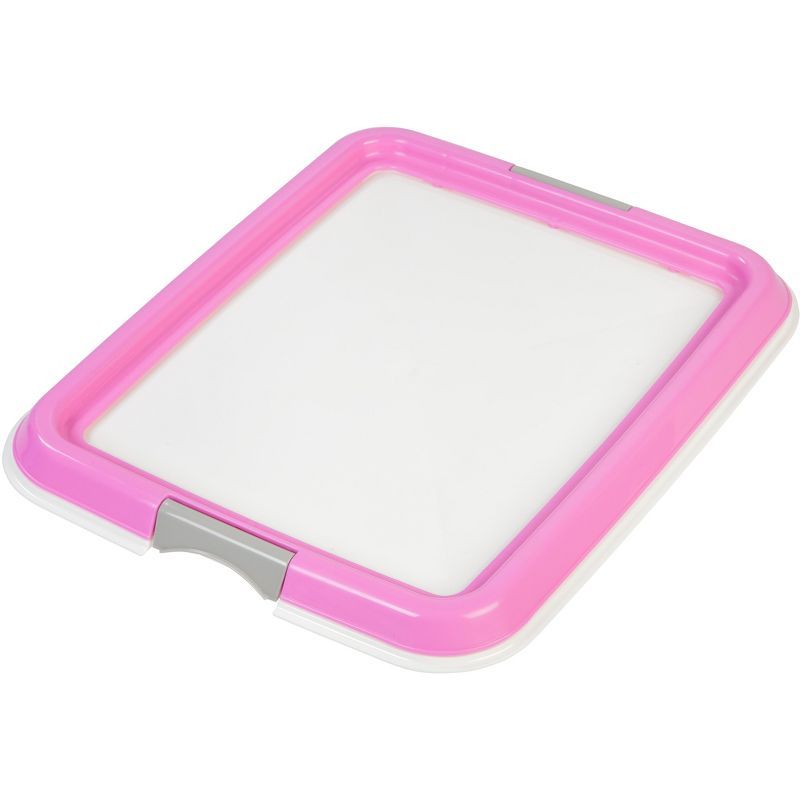 Pink Plastic Pet Training Pad Holder with Non-Skid Feet