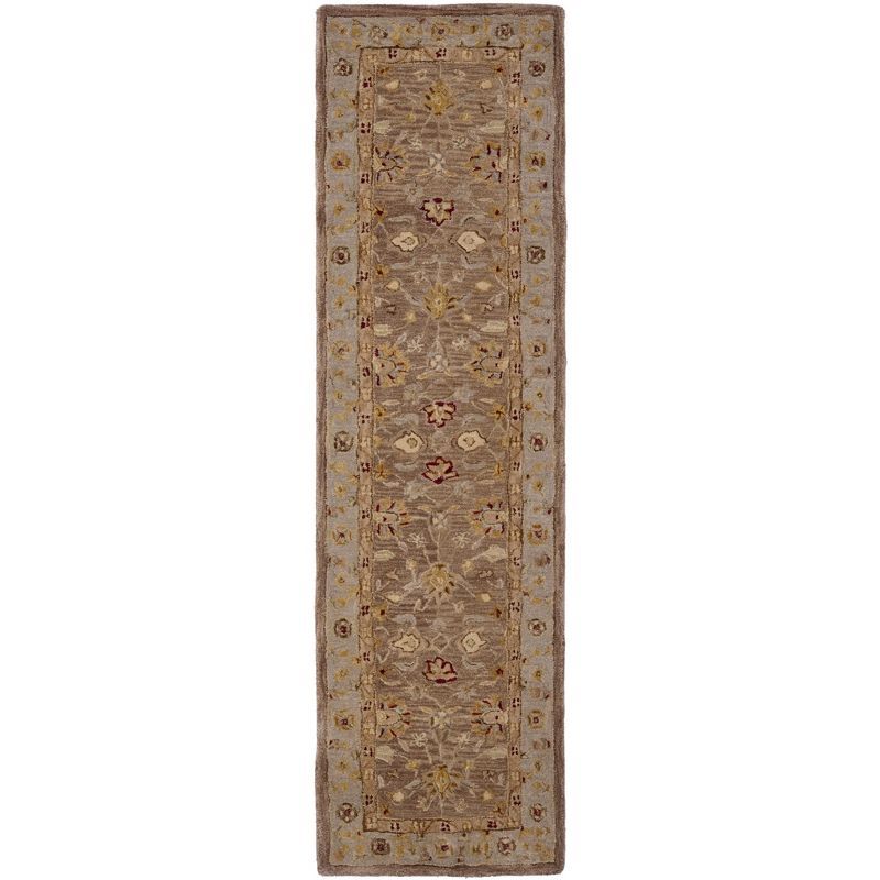 Hand-Tufted Ivory and Tan Wool Runner Rug, 2'3" x 16'