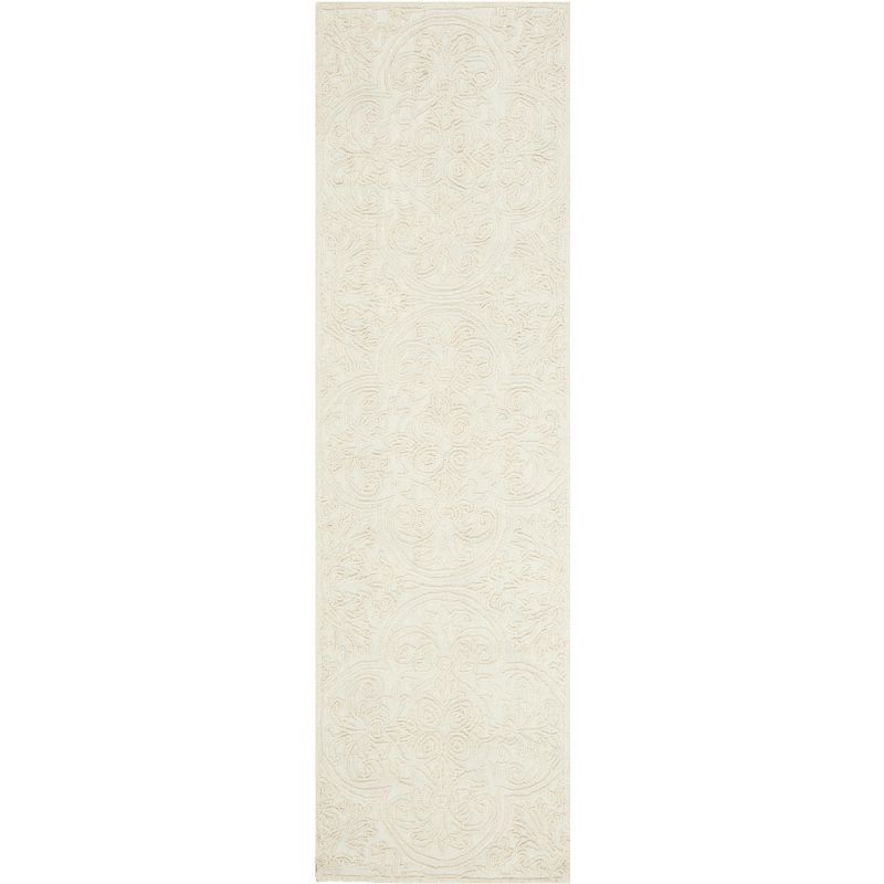 Ivory Handmade Wool Tufted Runner Rug 2'3" x 6'