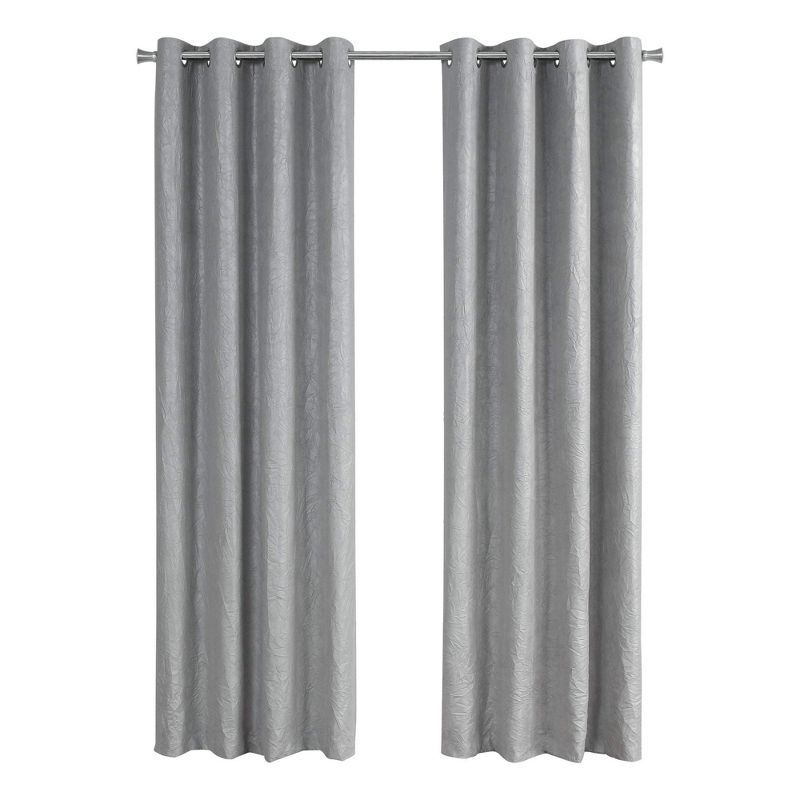 Silver Polyester Blackout Grommet Window Panel Set