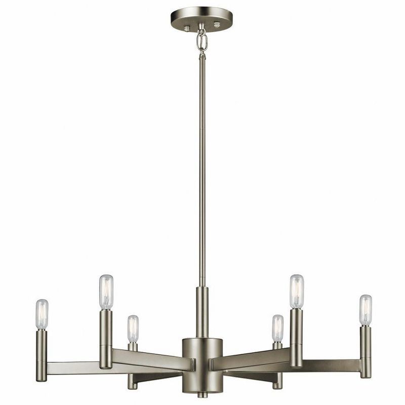 Sleek Modern 26" Black Nickel 6-Light Ambient Chandelier