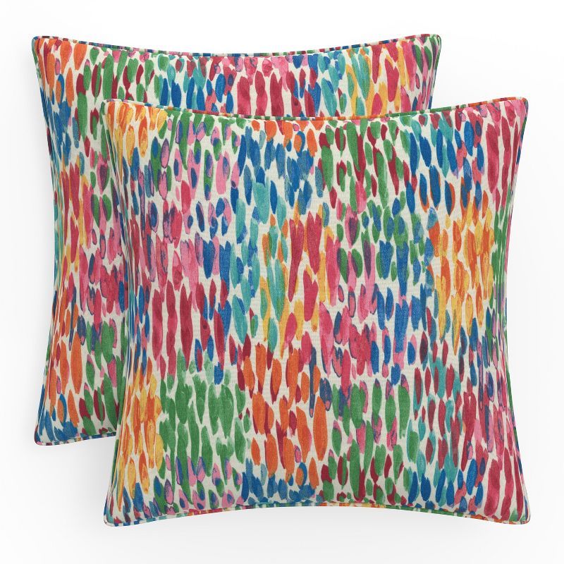 Vibrant Multicolor 18.5" Outdoor/Indoor Square Throw Pillow Set