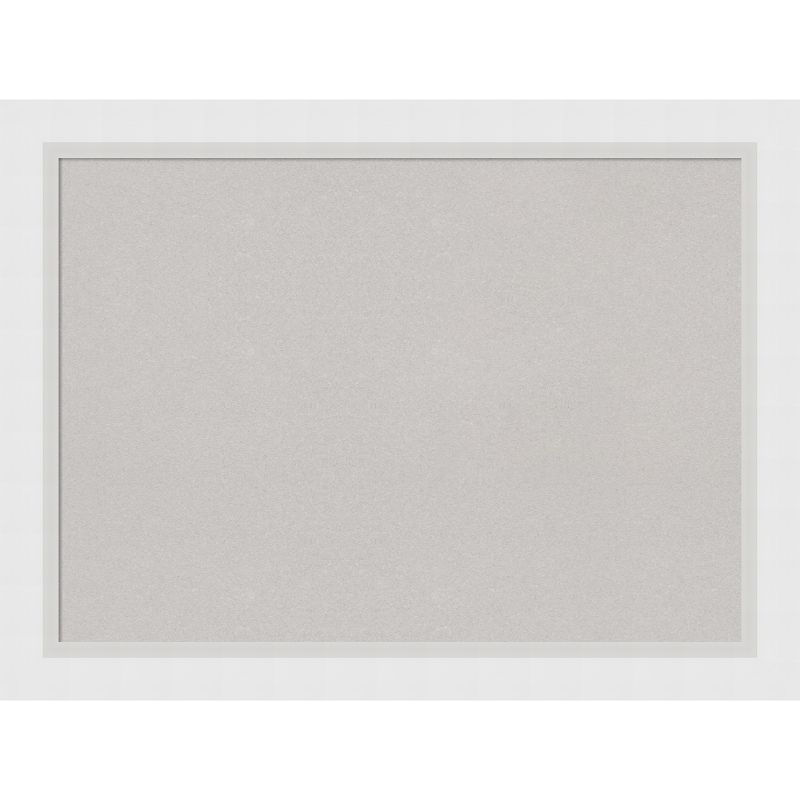 Blanco White and Grey Cork Bulletin Board with Geometric Frame