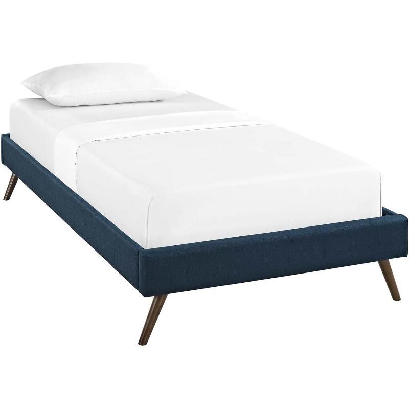 Azure Twin Upholstered Wood Frame Platform Bed with Slats