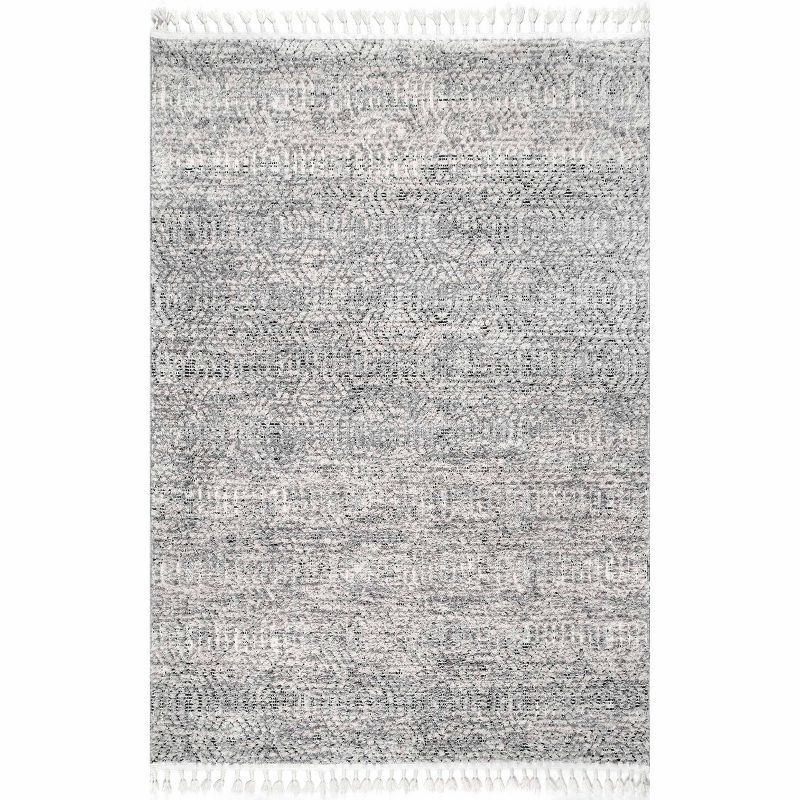 Reversible Shag Synthetic 4' x 6' Area Rug in Gray