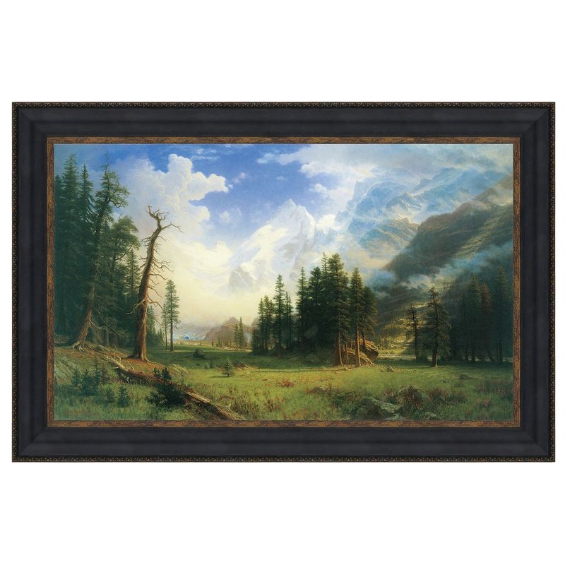 Grande Framed Mountain Landscape Canvas Painting, 47.5" x 29.5"