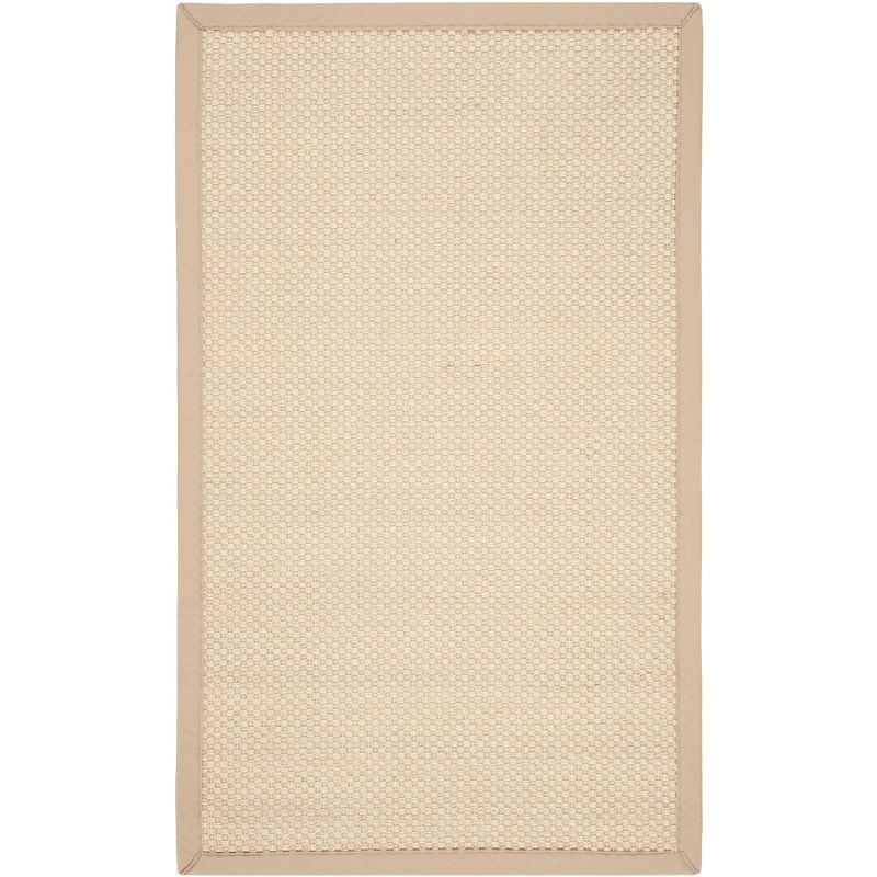 Ivory and Light Beige Cotton Flat Woven Area Rug