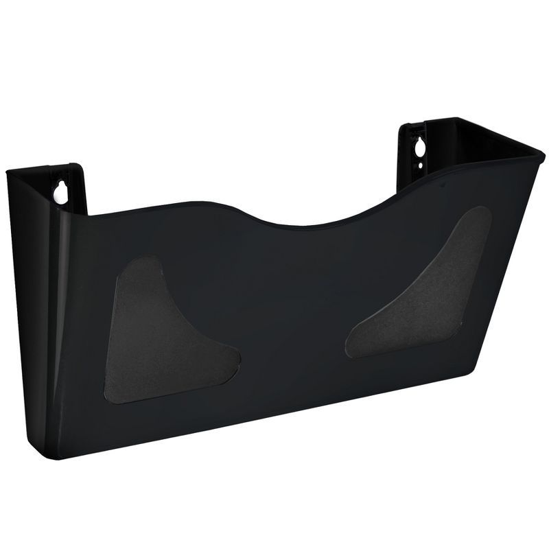 Black Single Pocket Wall Mount File Holder, 2-Pack