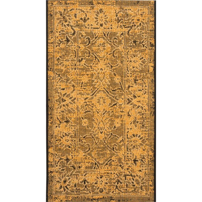 Palazzo Black and Cream Chenille Area Rug 2' x 3'6"