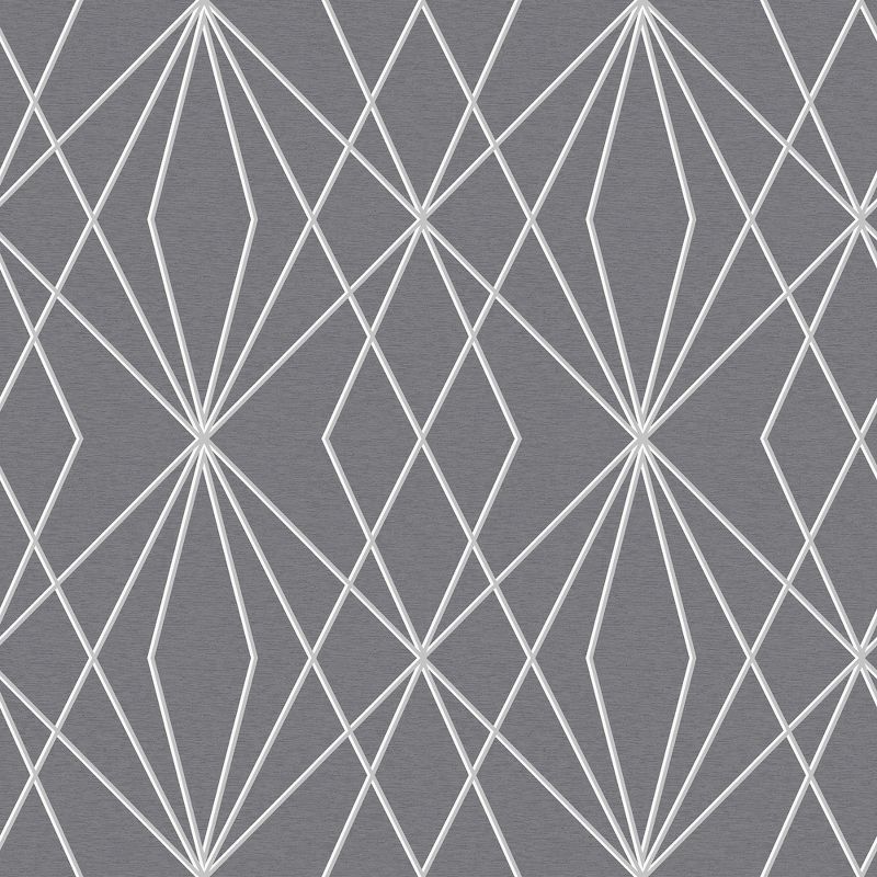 Large Scale Geometric Grey Vinyl Peel and Stick Wallpaper