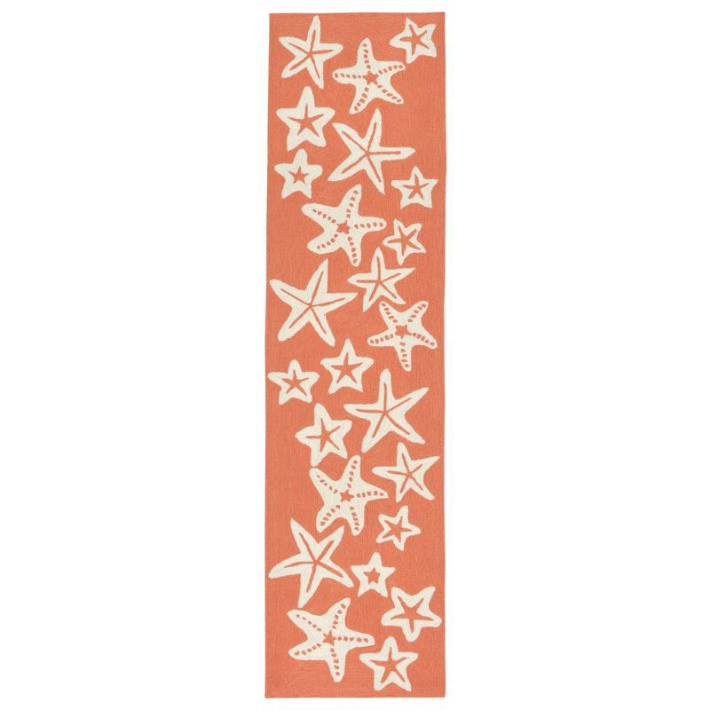 Liora Manne Capri Starfish Indoor/Outdoor Rug Coral 2' x 8'