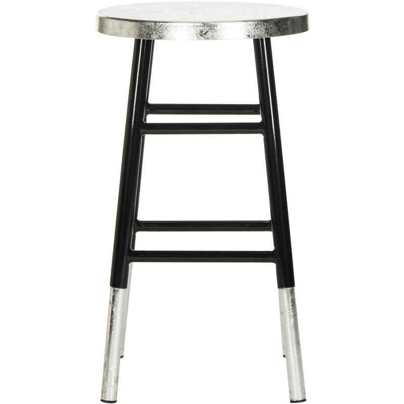 Kenzie 24" Black and Silver Metal Counter Stool