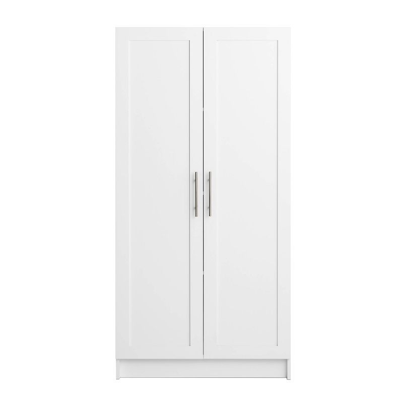 White Tall Utility Storage Cabinet with Adjustable Shelves