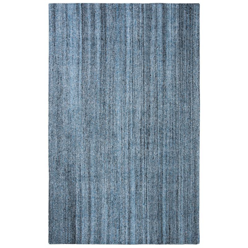 Gray Abstract Hand-Tufted Wool and Viscose Area Rug, 6' x 9'