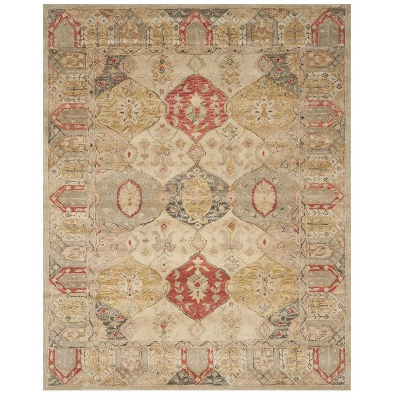 Heirloom Beige Round Hand-Tufted Wool Area Rug - 8'3" x 11'