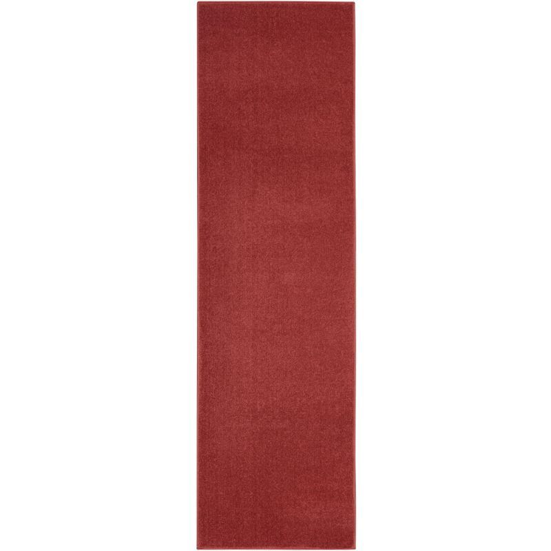 Brick Red Synthetic Non-slip Runner Rug 2'2" x 7'6"