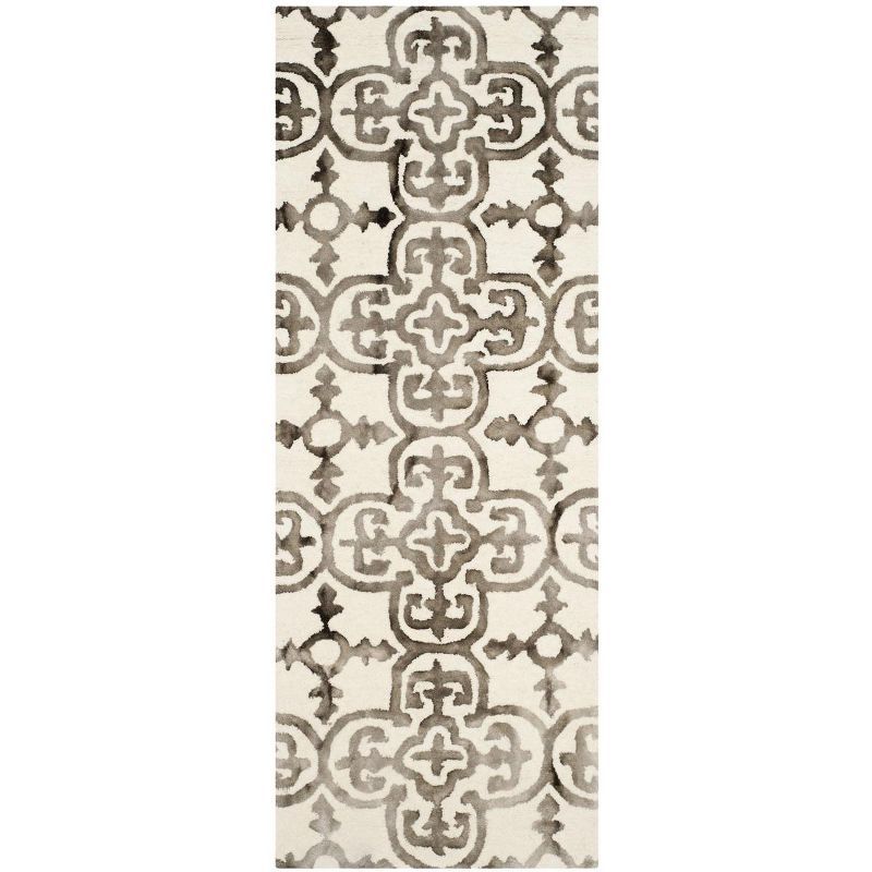 Hand-Tufted Ivory & Brown Wool Runner Rug - 27" x 120"