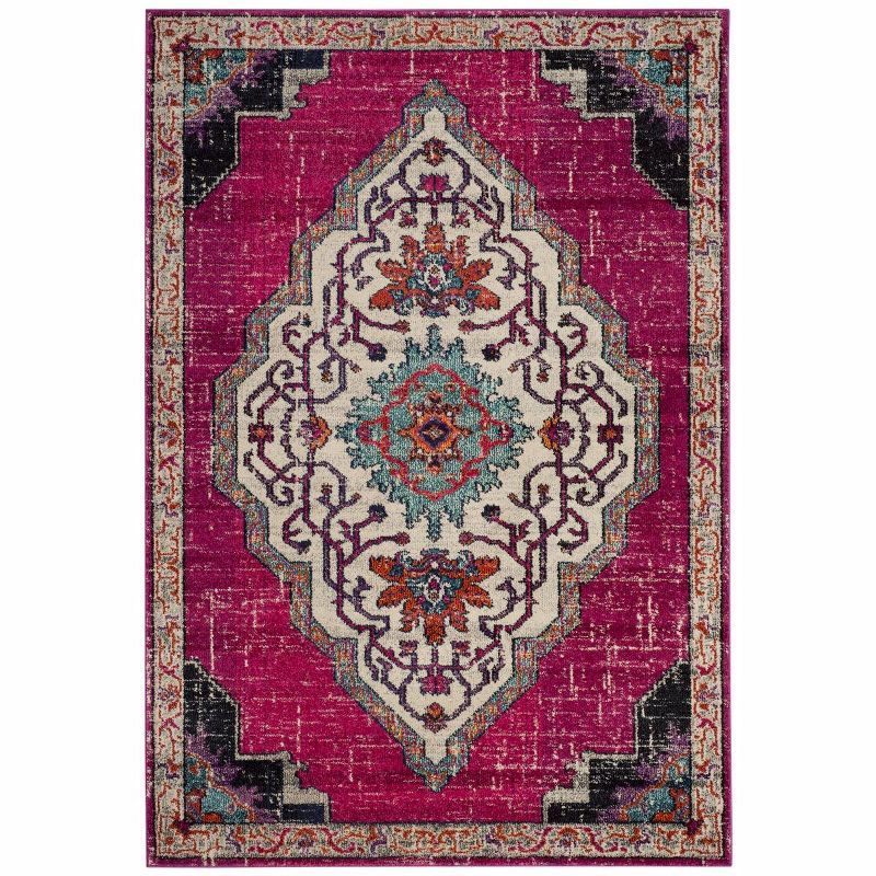 Boho-Chic Pink Multi 8' x 10' Hand-Knotted Easy Care Area Rug