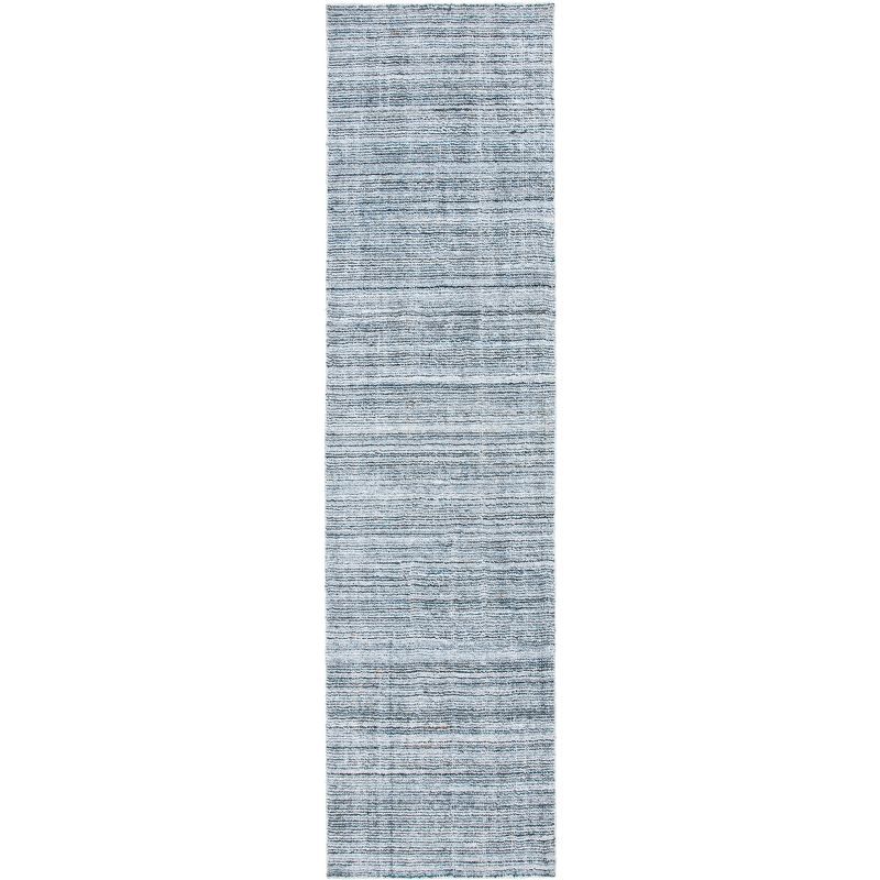 Mirage Dark Grey Handwoven Wool and Viscose Runner Rug