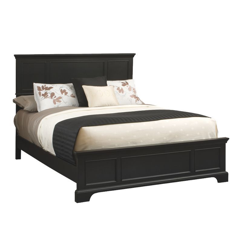 Black Wood 3-Piece Queen Bedroom Set with Headboard, Nightstand, and Chest