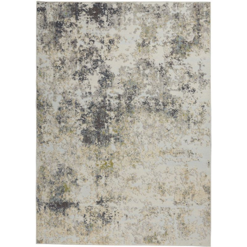 Abstract Dappled Gray 6' x 9' Synthetic Easy-Care Rug