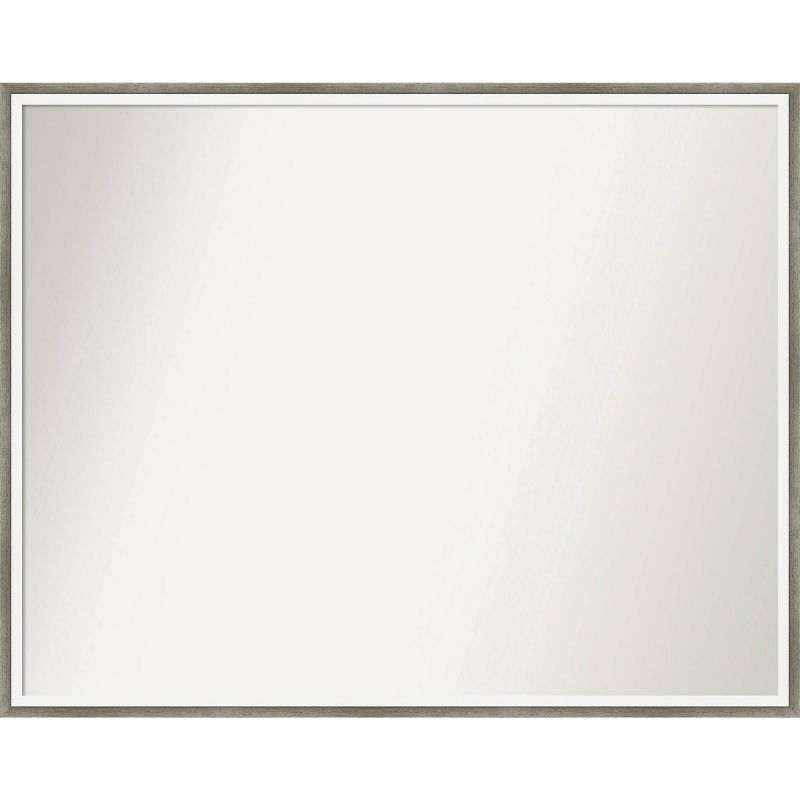 Lucie Silver Wood Rectangular Bathroom Vanity Mirror