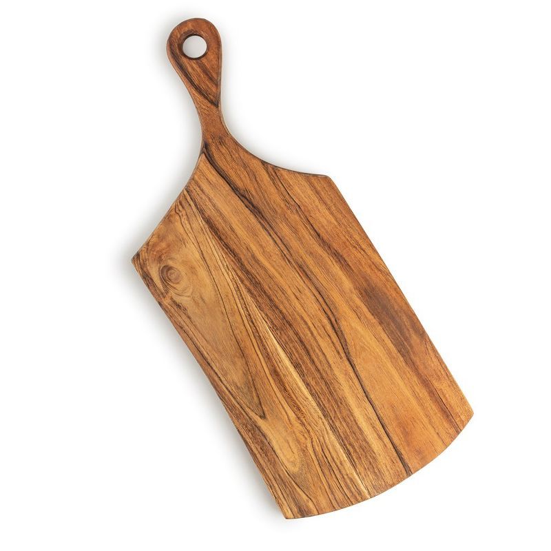 Rustic Teak Wood Paddle Cutting Board, 20"