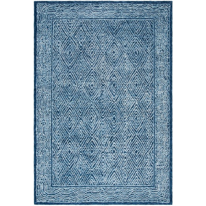 Capri Elegance Hand-Tufted Wool Area Rug in Navy - 4' x 6'