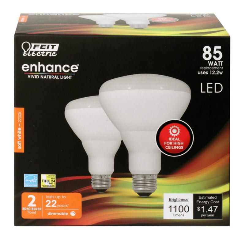 White Dimmable Frosted LED Flood Light Bulbs, 2-Pack