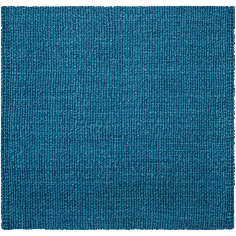 Handmade Braided Jute 6' x 6' Square Rug in Blue