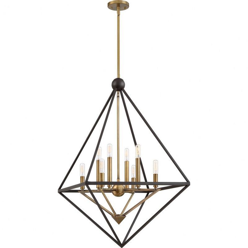 Western Bronze and Brass 8-Light Diamond Frame Chandelier