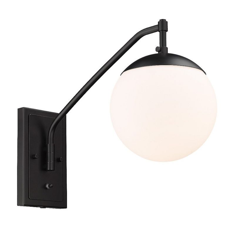 Matte Black and White Articulating Swing Arm Wall Sconce